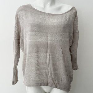 HELMUT HELMUT LANG Knit Sweater Small Gray Cold Shoulder Cotton Yak VGUC